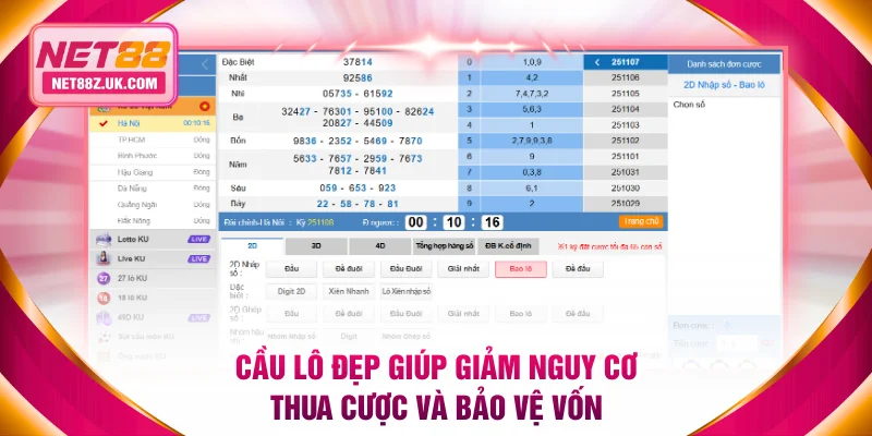 Cầu lô đẹp giúp giảm nguy cơ thua cược và bảo vệ vốn