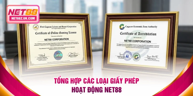 Tổng hợp các loại giấy phép hoạt động NET88